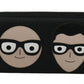 Black Leather #DGFAMILY Zipper Continental Mens Wallet