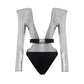 Gray Viscose One-Piece Swimsuit