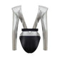 Gray Viscose One-Piece Swimsuit