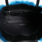 Blue Fur Logo Plaque Double Handle Shoulder Bag