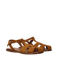 Brown Leather Flat Sandals