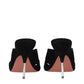 Black Leather Stiletto Heels Sandals