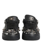 Black Portofino Studded Men Sneakers Shoes