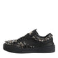 Black Portofino Studded Men Sneakers Shoes