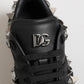 Black Portofino Studded Men Sneakers Shoes