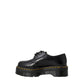 Black Leather Lace-Up Boot