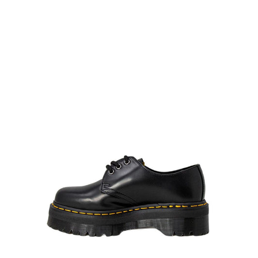 Black Leather Lace-Up Boot