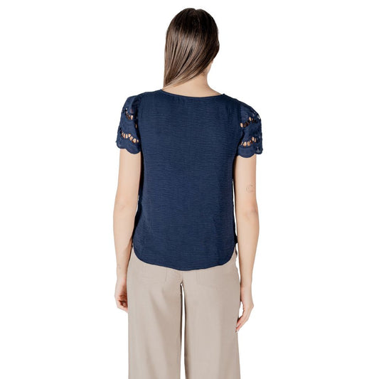 Blue Polyester T-Shirt