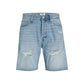 Light Blue Cotton Bermuda