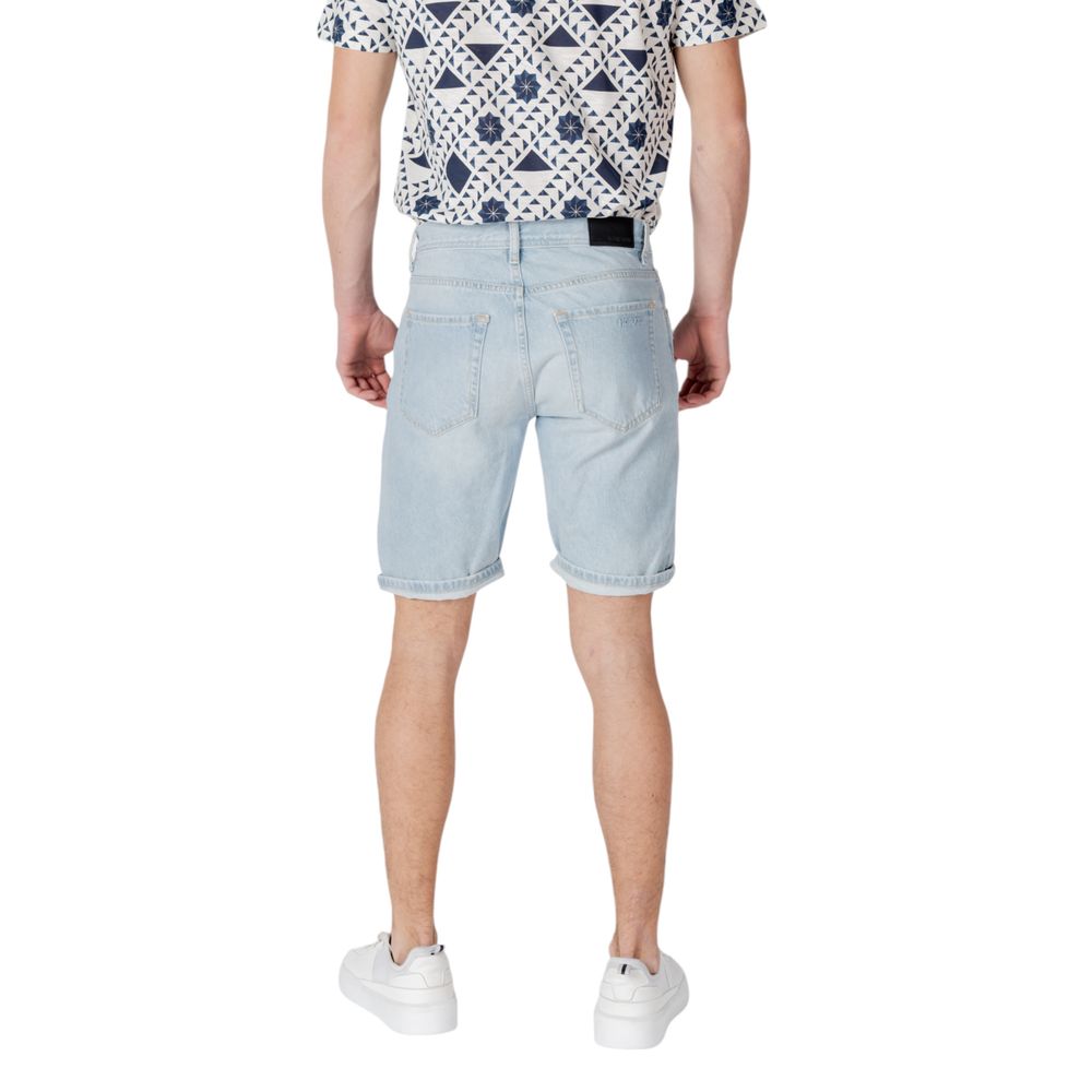 Light Blue Cotton Bermuda