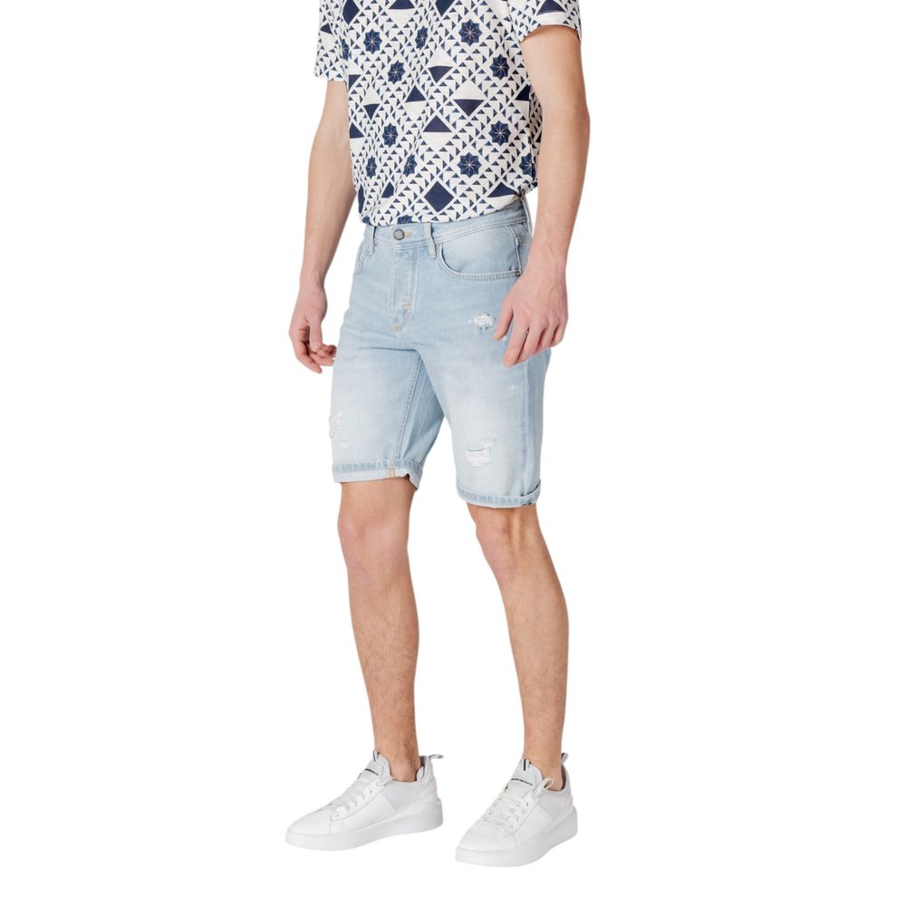 Light Blue Cotton Bermuda