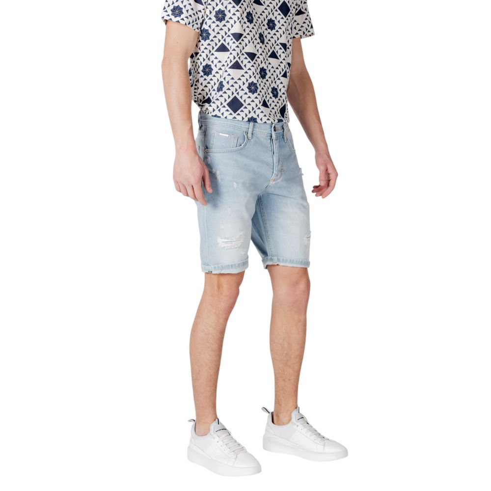 Light Blue Cotton Bermuda