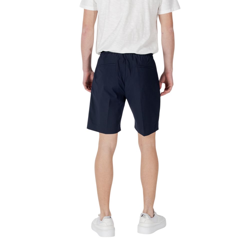 Blue Polyester Bermuda