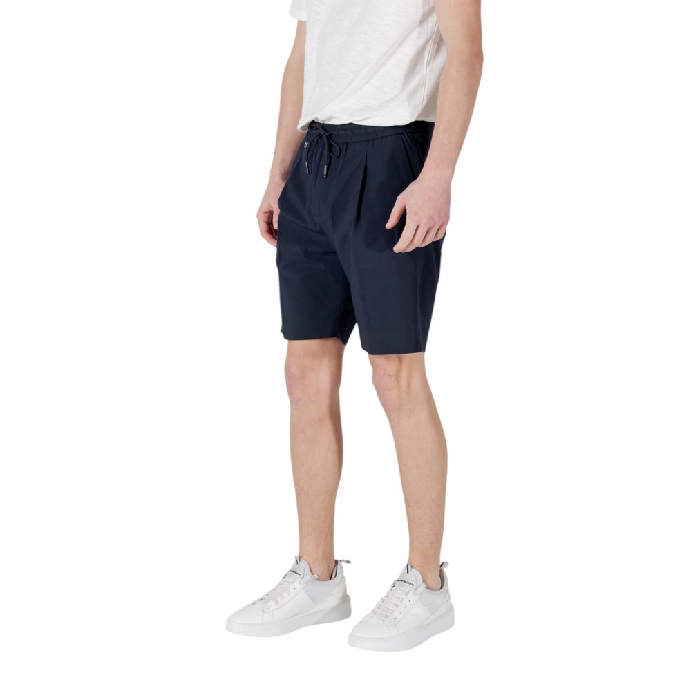Blue Polyester Bermuda