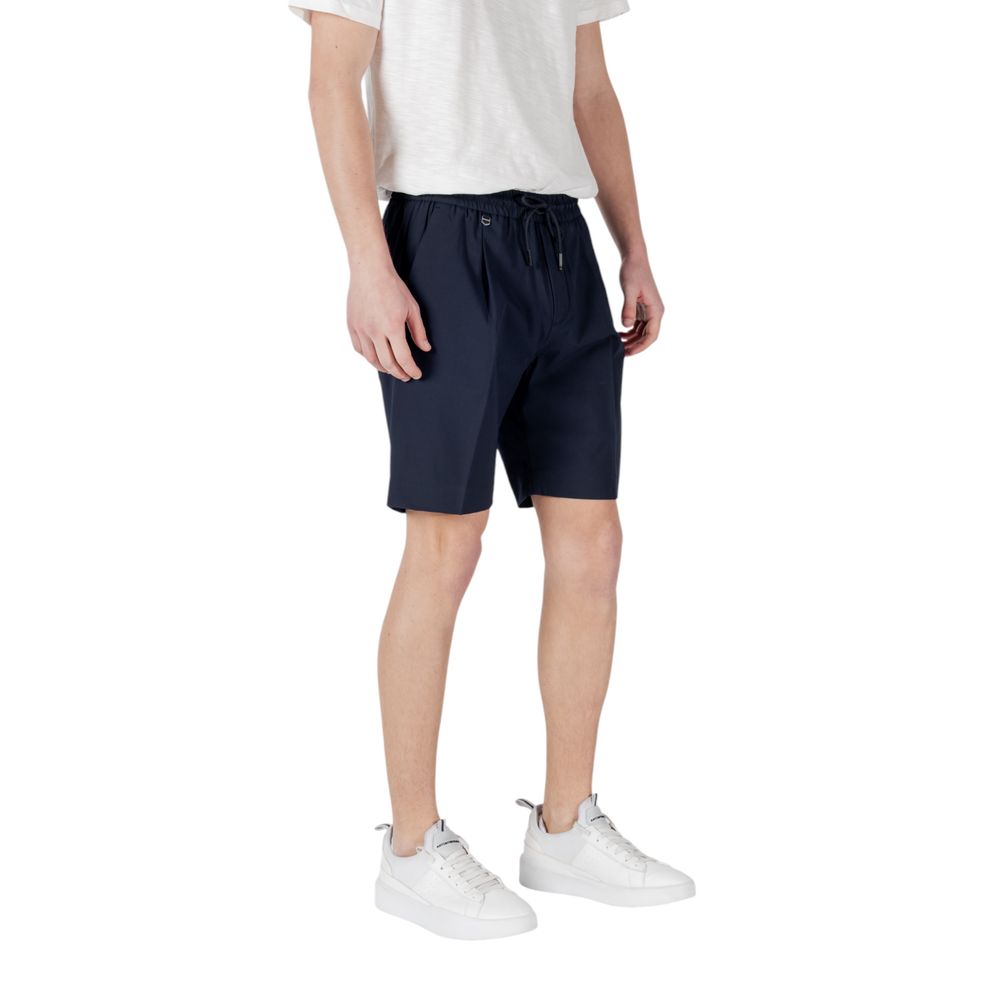 Blue Polyester Bermuda