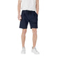 Blue Polyester Bermuda
