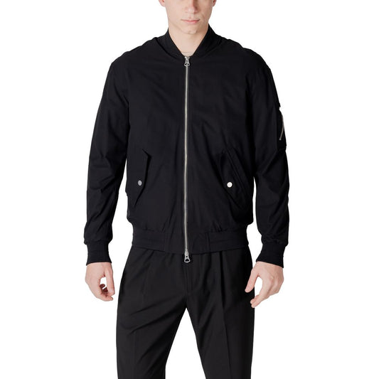 Black Polyester Jackets & Coat