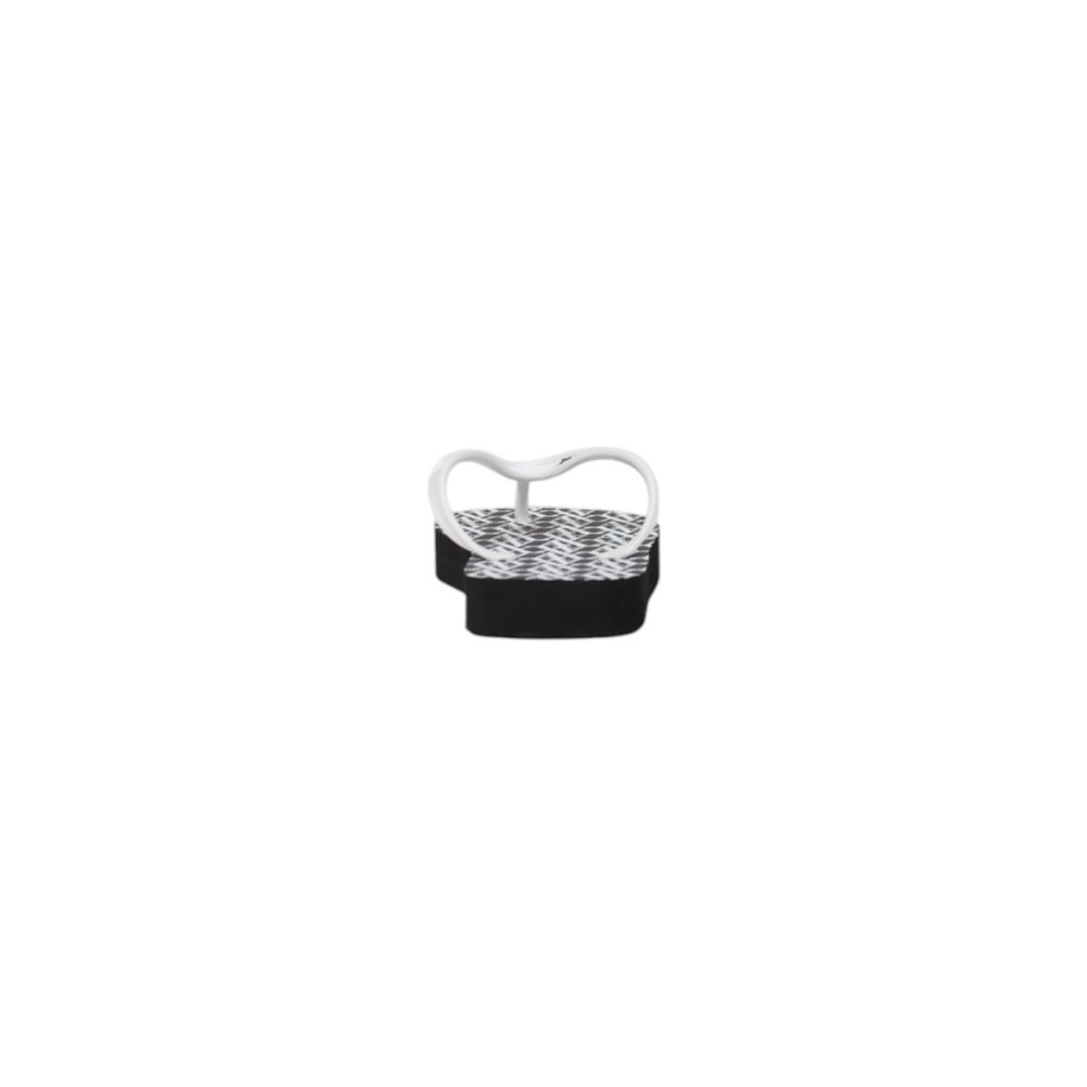 Black And White Rubber Flip-Flop Sandal