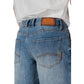 Blue Polyester Bermuda