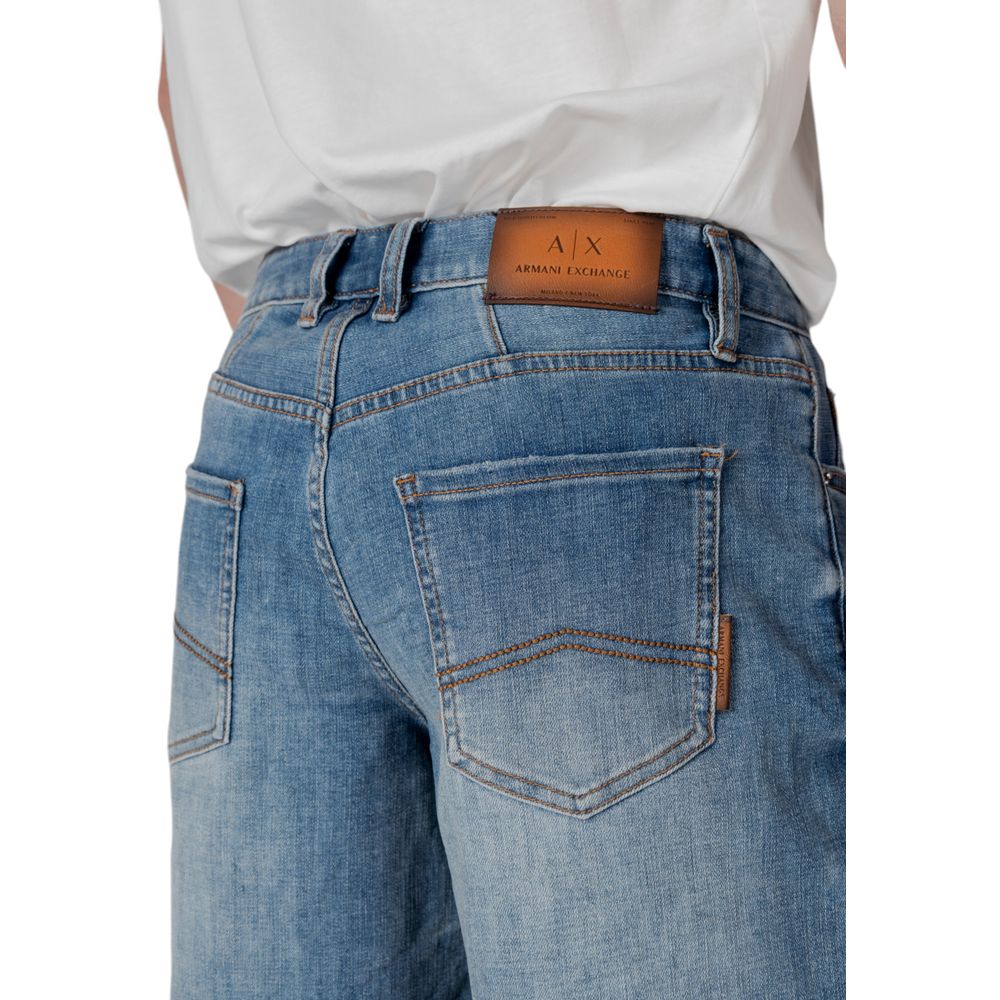 Blue Polyester Bermuda