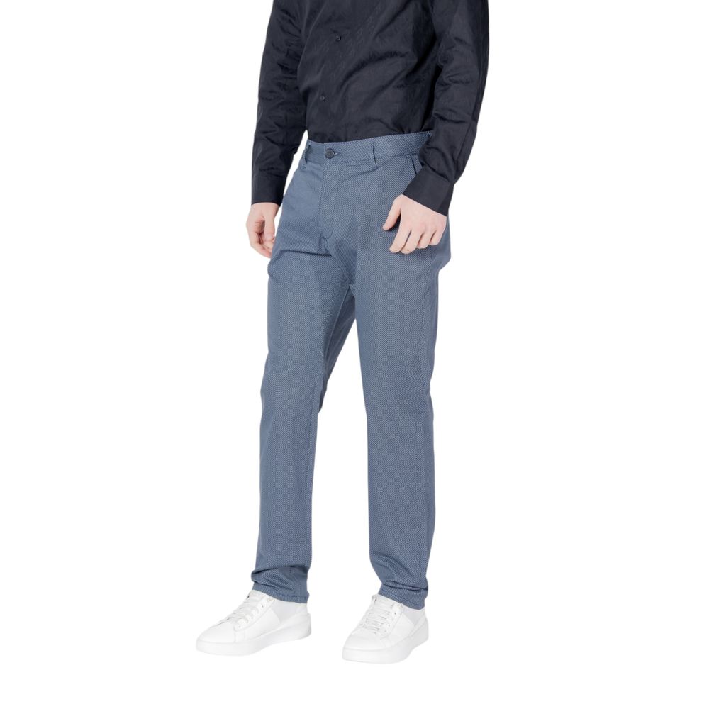Blue Cotton Skinny Pant