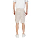 Beige Polyester Bermuda