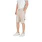 Beige Polyester Bermuda