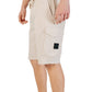 Beige Polyester Bermuda