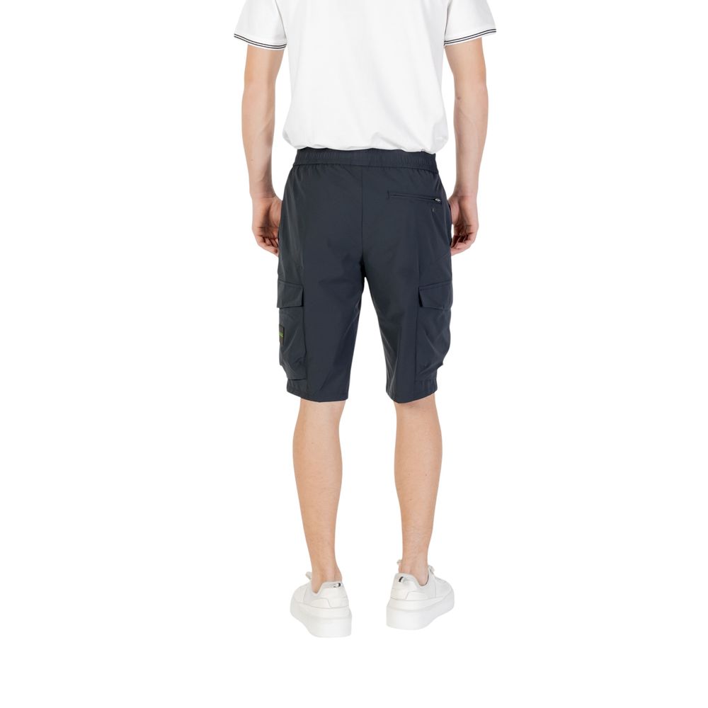 Blue Polyester Bermuda