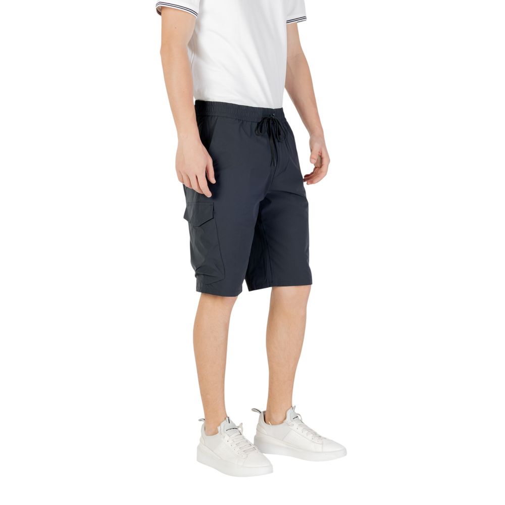 Blue Polyester Bermuda