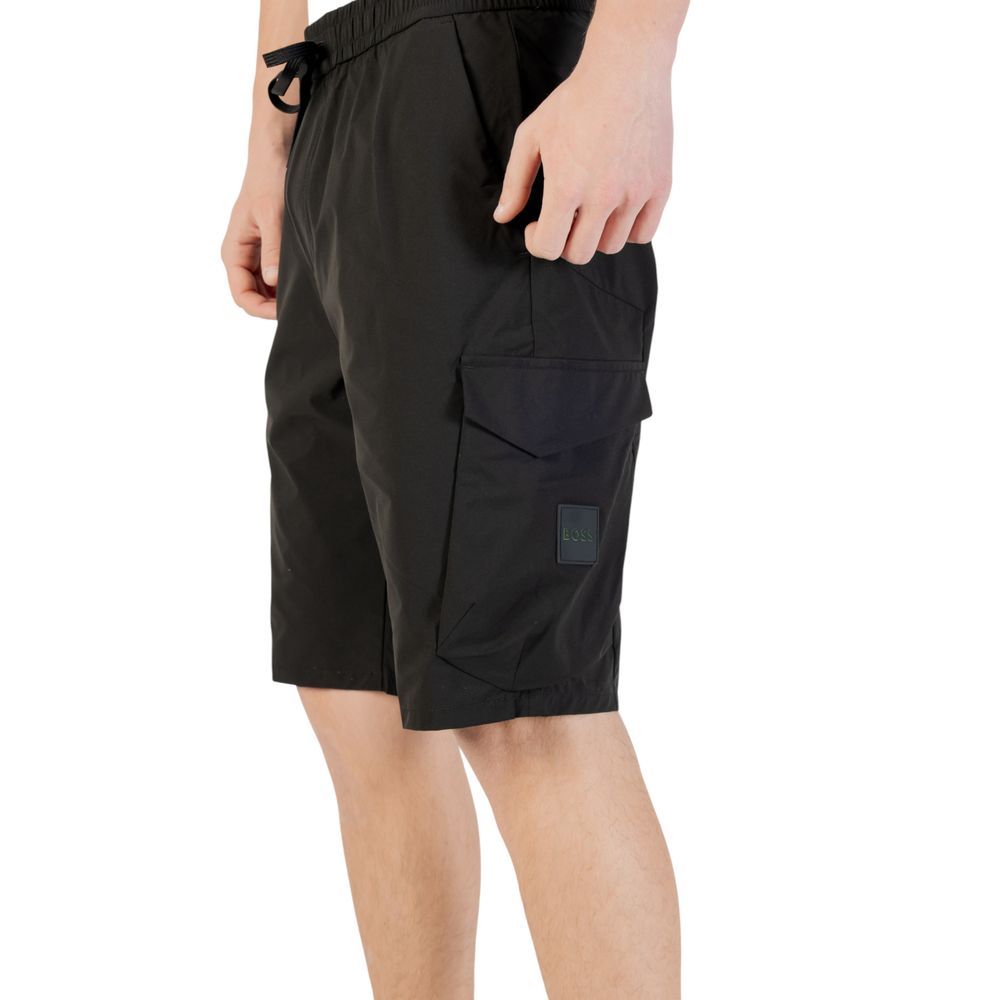 Black Polyester Bermuda