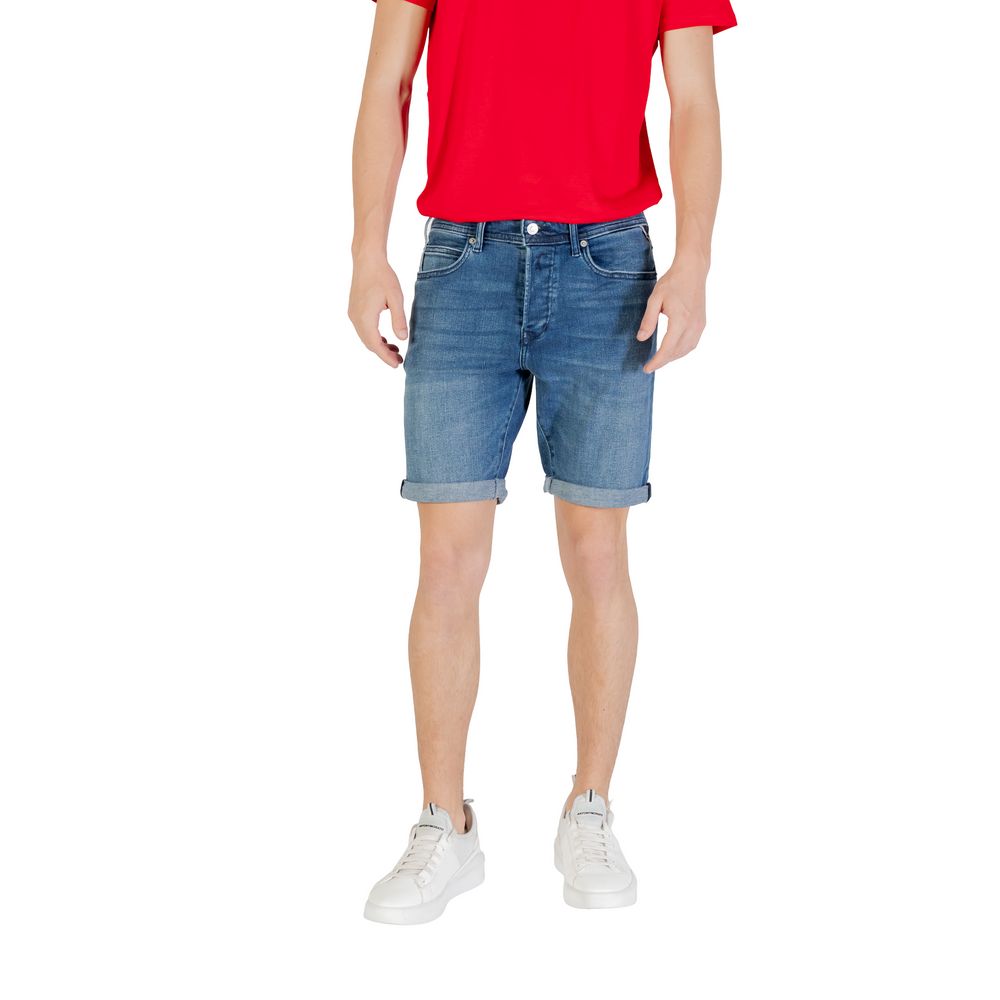 Blue Cotton Bermuda