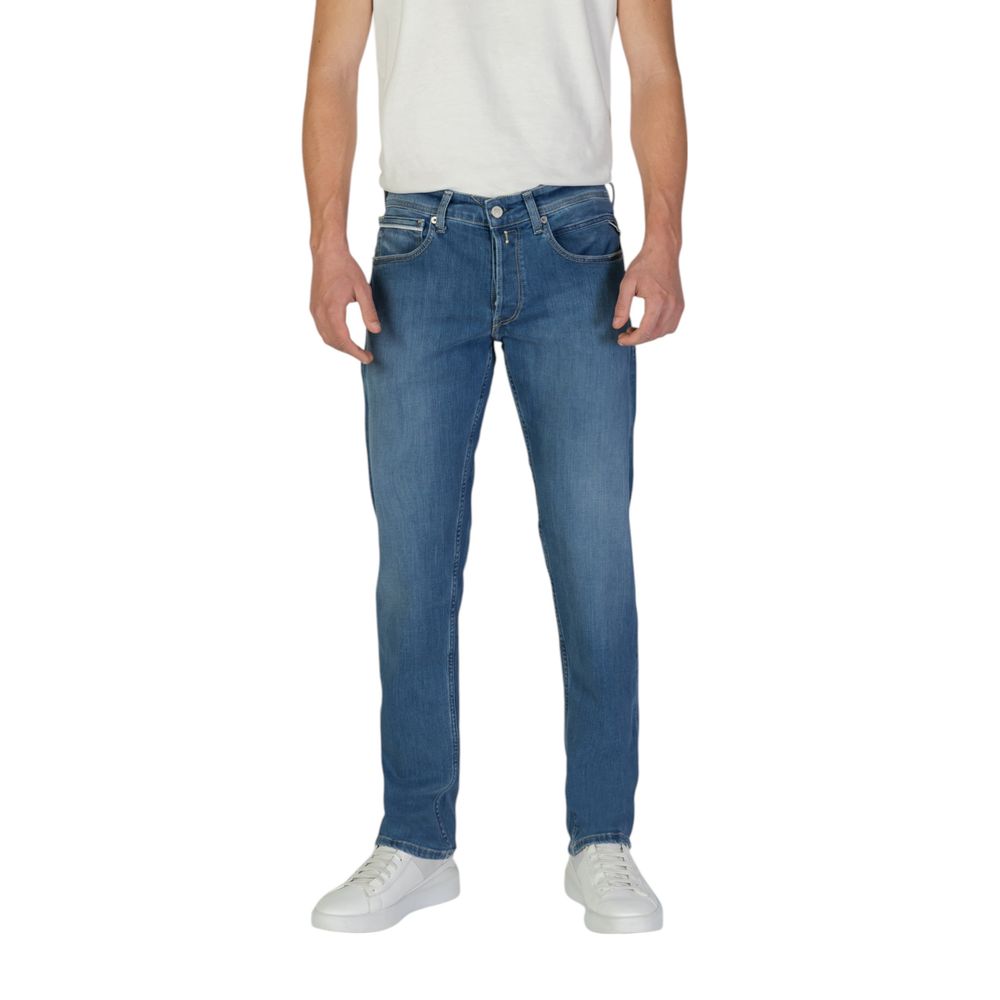 Blue Cotton Relaxed Fit Jean