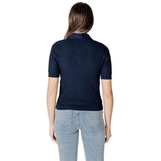 Blue Polyester Sweater