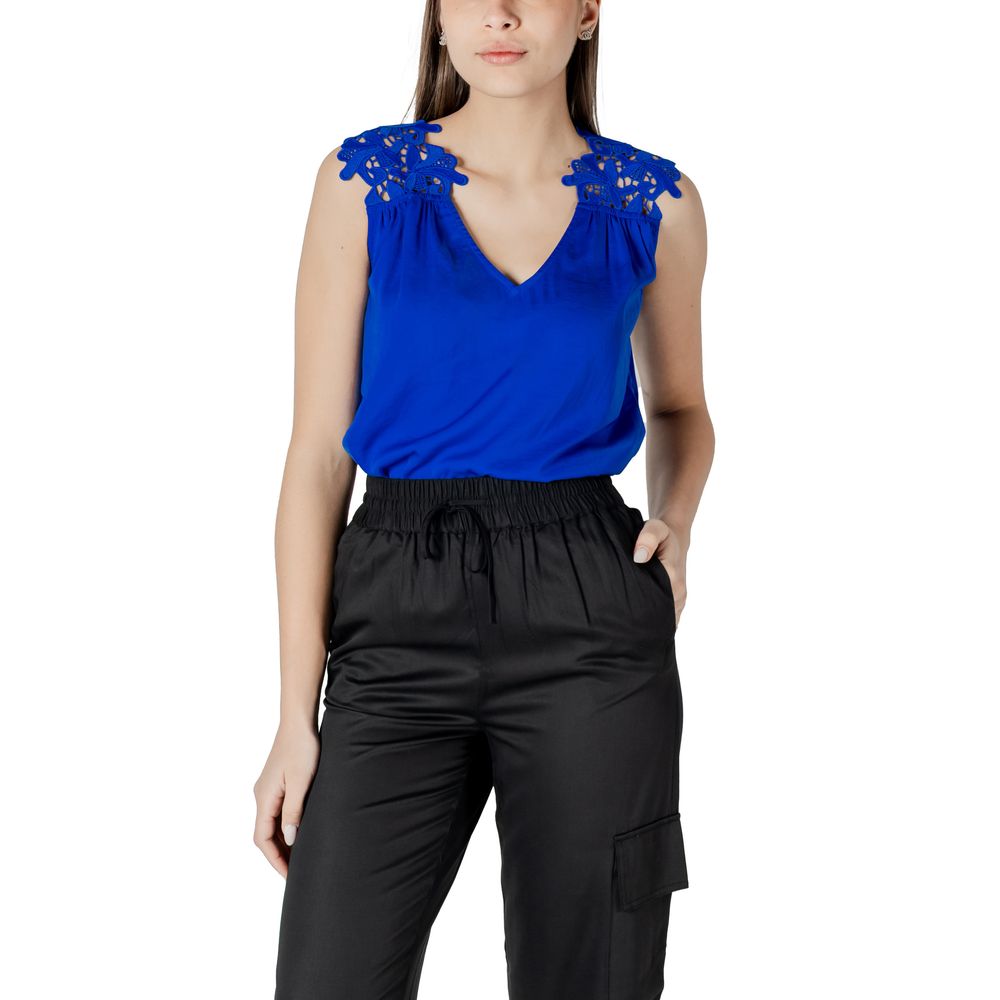 Blue Polyester Tank Top
