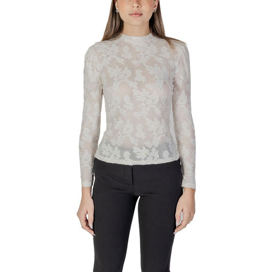 Cream Polyester Long Sleeve