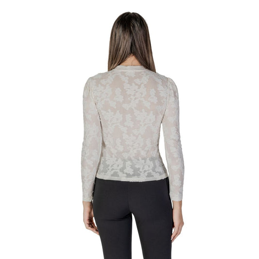 Cream Polyester Long Sleeve
