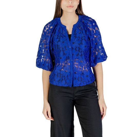 Blue Polyester Blouse