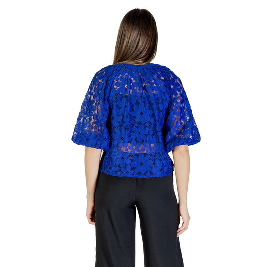 Blue Polyester Blouse