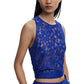 Blue Polyester Tank Top