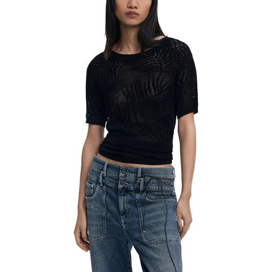 Black Viscose T-Shirt