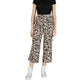 Beige Viscose Cropped Pant