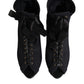 Black Stiletto Heels Lace Up Boots Shoes
