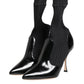Black Stretch Stilettos Booties Socks Shoes