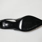 Black Patent Leather Crystal Slingback Shoes