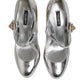 Silver Chandelier Sculpted Heel Mary Jane Pump Shoes