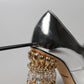 Silver Chandelier Sculpted Heel Mary Jane Pump Shoes