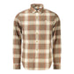 Brown Cotton Men Shirt
