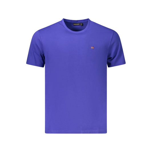 Blue Cotton Men T-Shirt