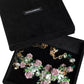 Gold Brass Link Chain Rose Petal Crystal Necklace